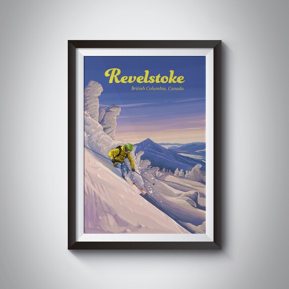 Revelstoke Ski Resort Vintage Travel Poster
