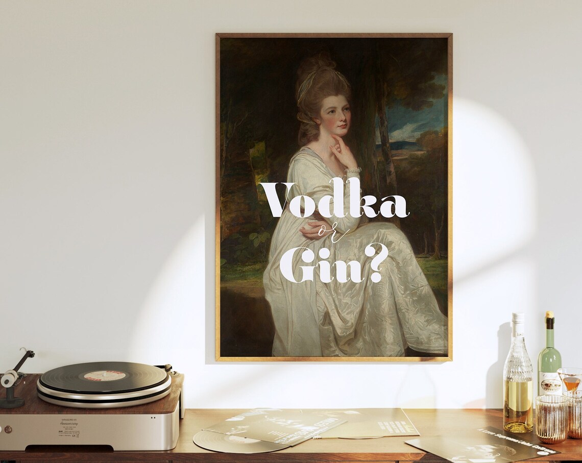 Vodka Or Gin Cocktail Quote, Kitchen Wall Art Print - Image 3