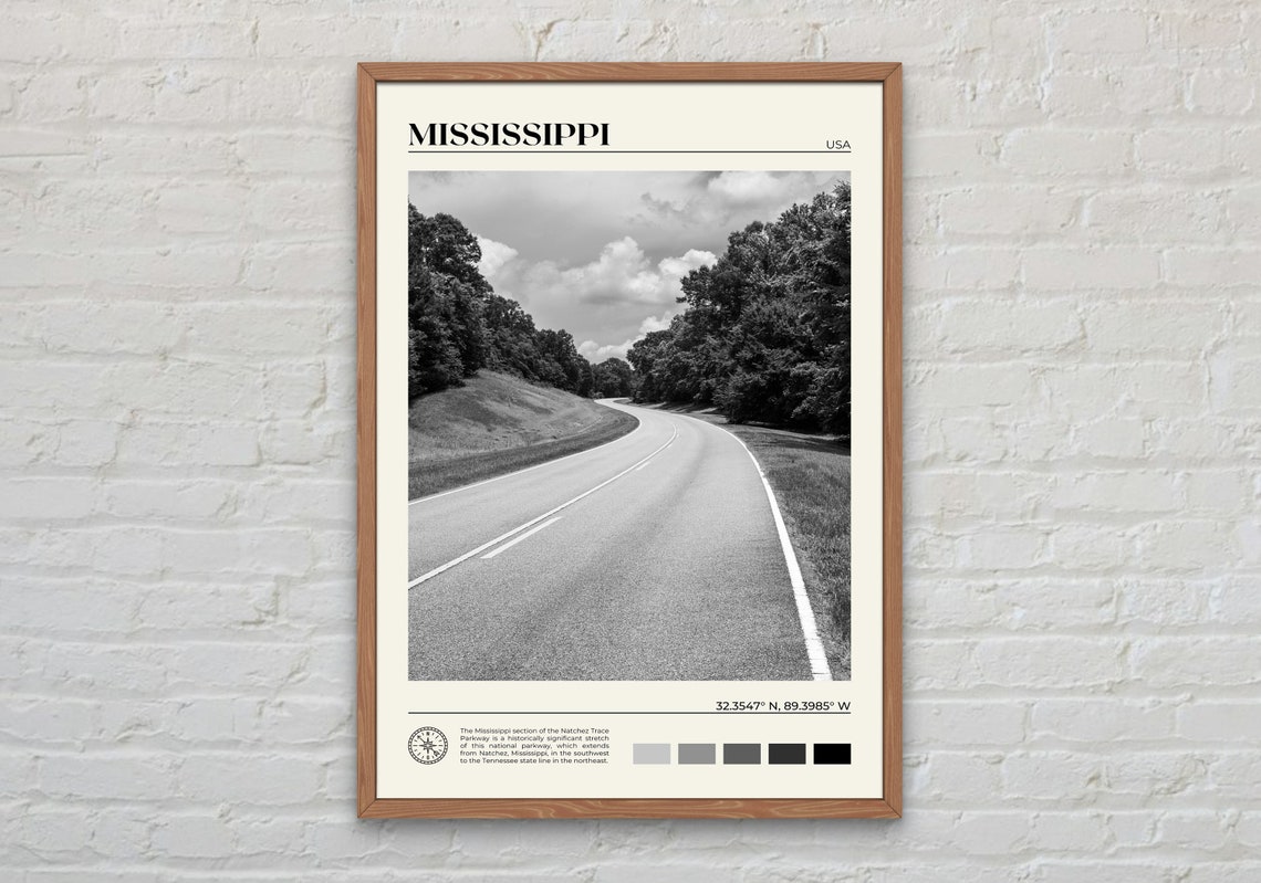 Black And White Mississippi Print Mississippi Art Mississippi Poster Mississippi Photo Mississippi Poster Print Mississippi Decor