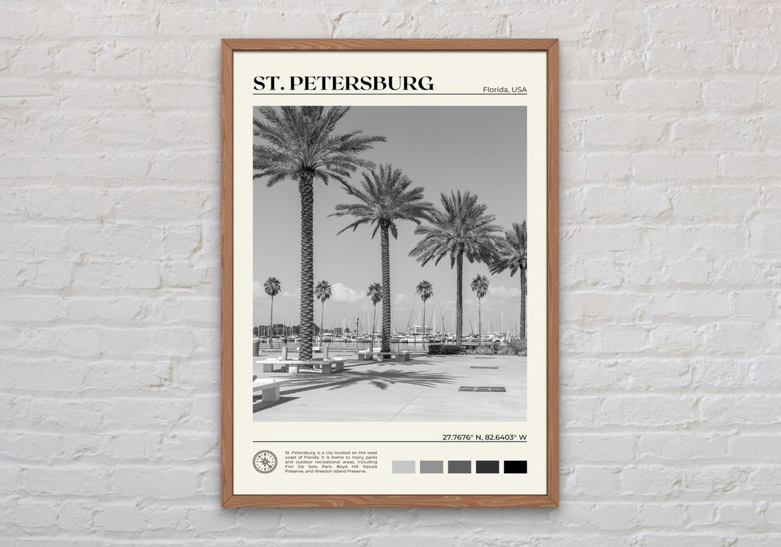 Black And White St Petersburg Print St Petersburg Wall Art St Petersburg Poster St Petersburg Photo St Petersburg Wall Decor