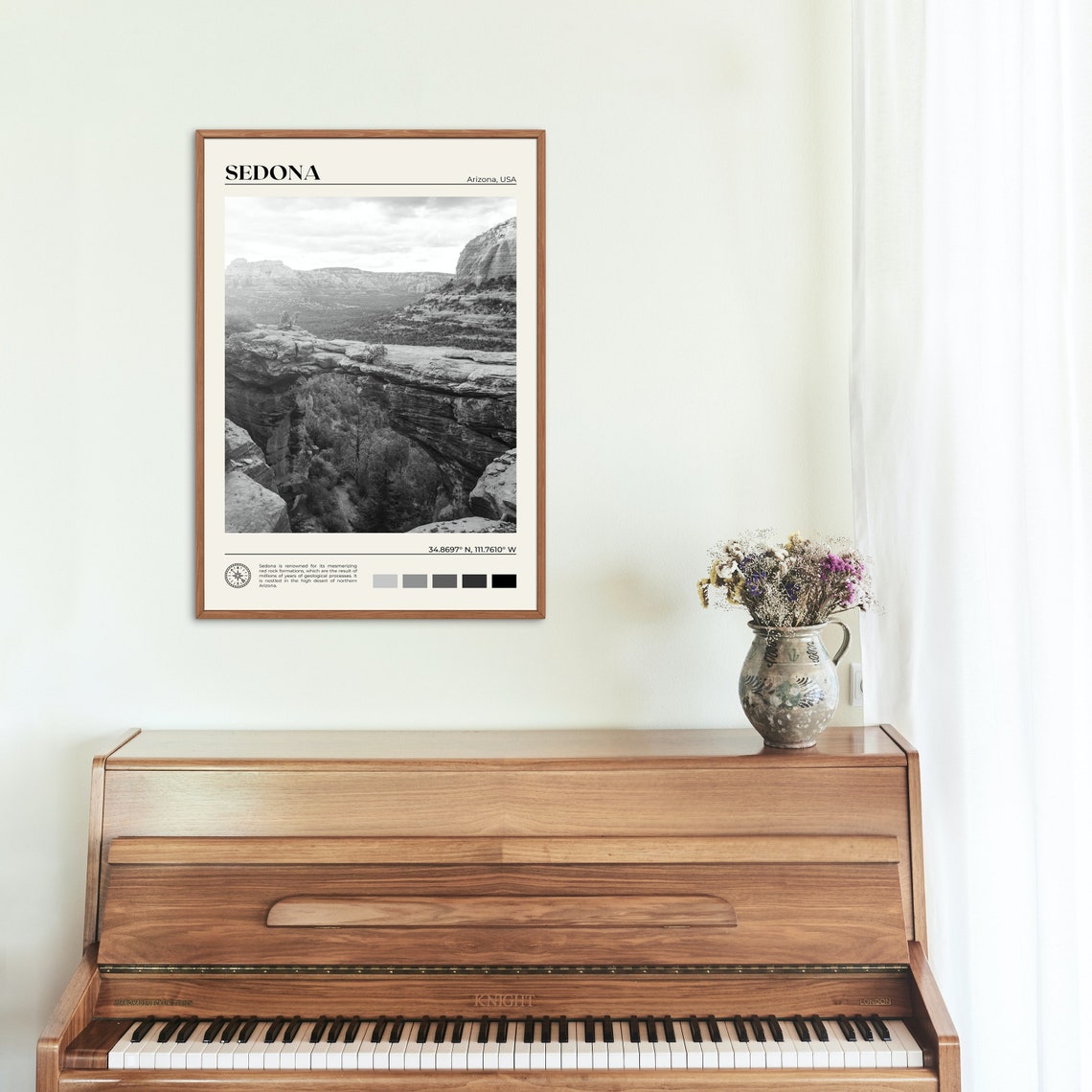 Black And White Sedona Print Sedona Wall Art Sedona Poster Sedona Photo Sedona Poster Print Sedona Wall Decor Sedona Print Usa - Image 2