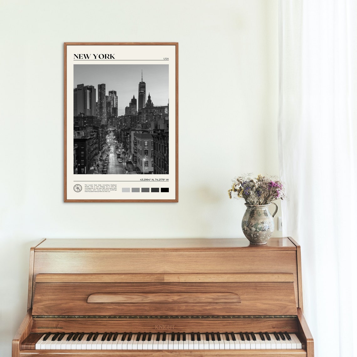 Black And White New York State Print New York Wall Art New York Poster New York Photo New York Poster Print New York Decor Usa - Image 2