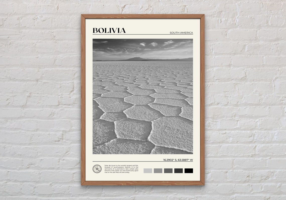 Black And White Bolivia Print Bolivia Wall Art Bolivia Poster Bolivia Photo Bolivia Poster Print Bolivia Wall Decor South America