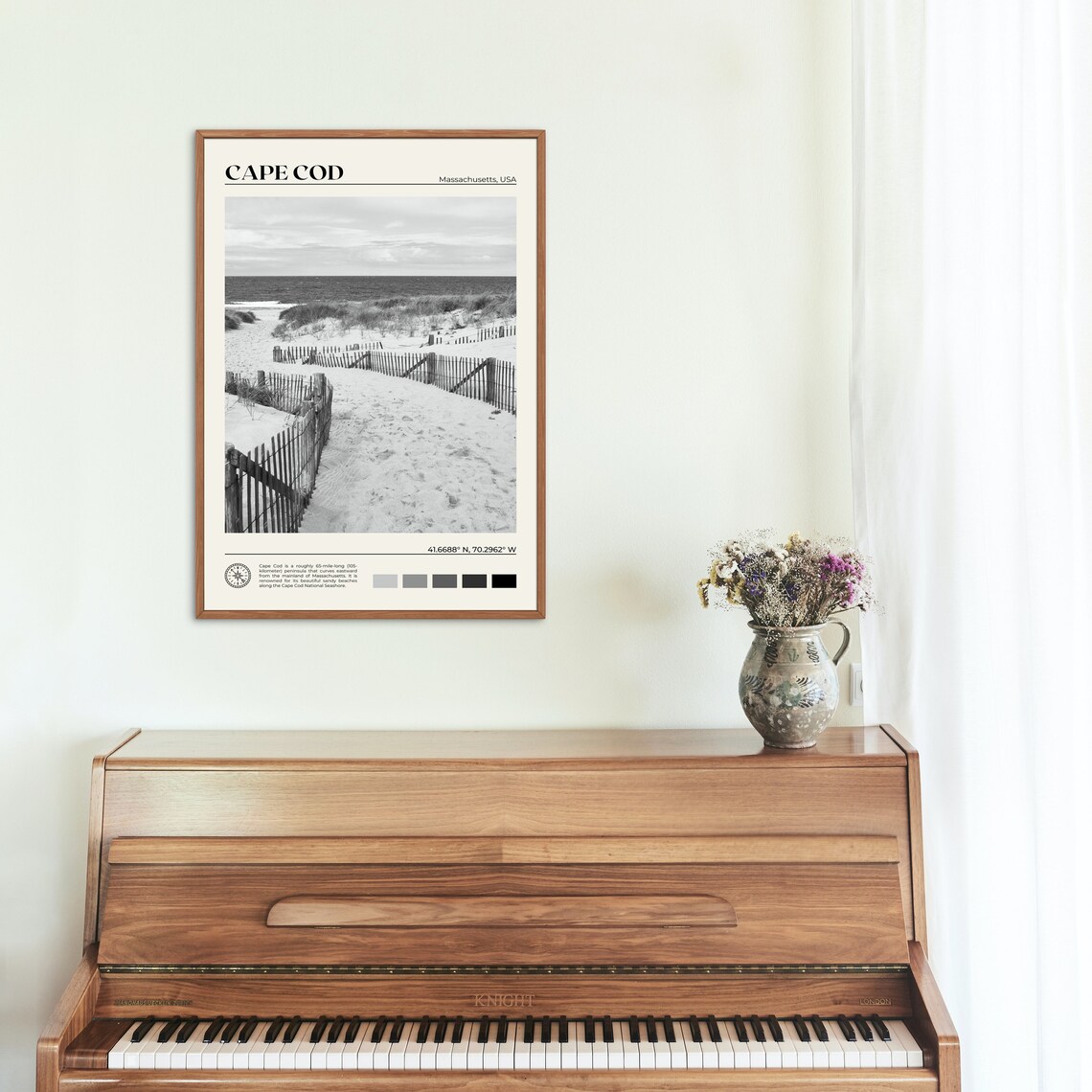 Cape Cod Black and White Travel Poster, Massachusetts - Image 2