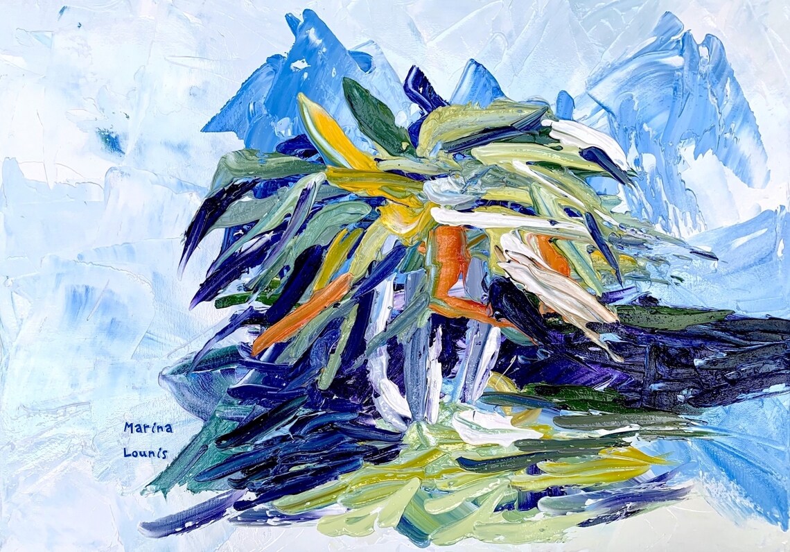 Palm Tree Abstract Tropical Beach Art Print, California