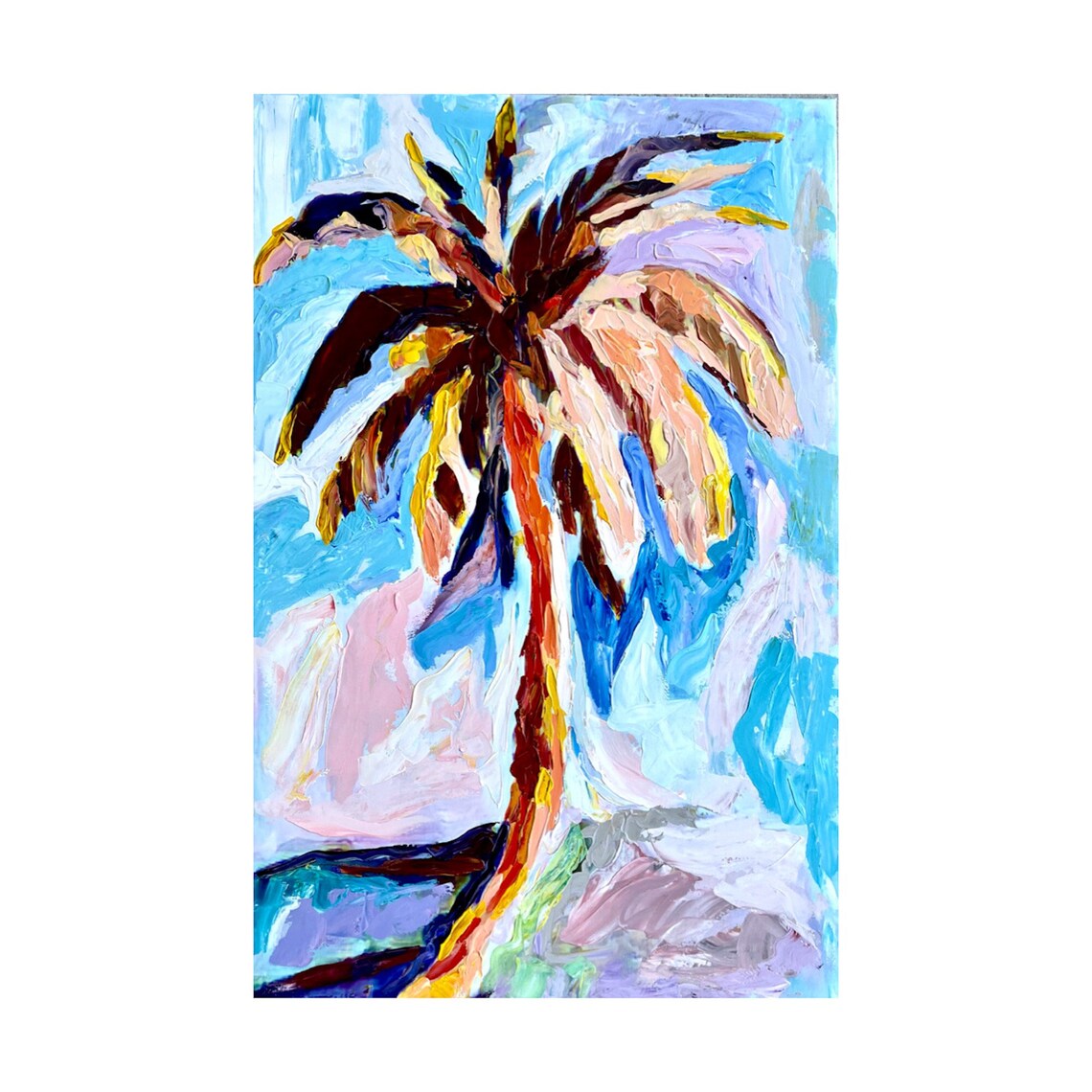 Palm Tree Abstract Painting, California Florida Art Print