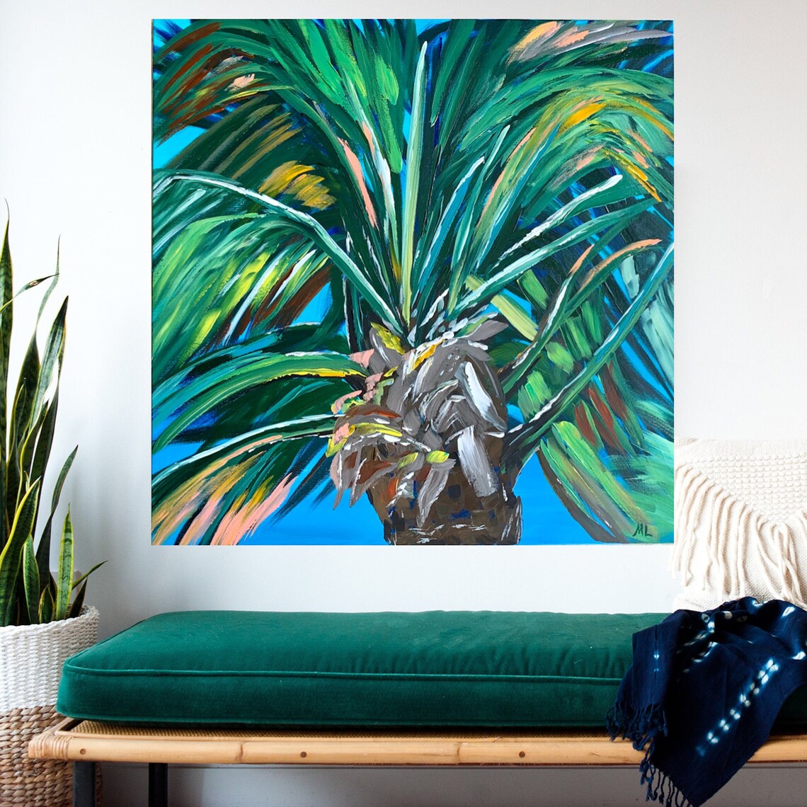Palm Tree Coastal Art Print, Tropical Florida