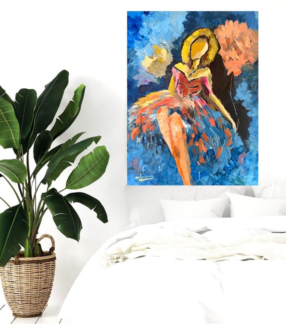 Abstract Custom Portrait Original Painting Or Prints Faceless Portrait Fashion Wall Art Woman Figurative Art Customised Gift