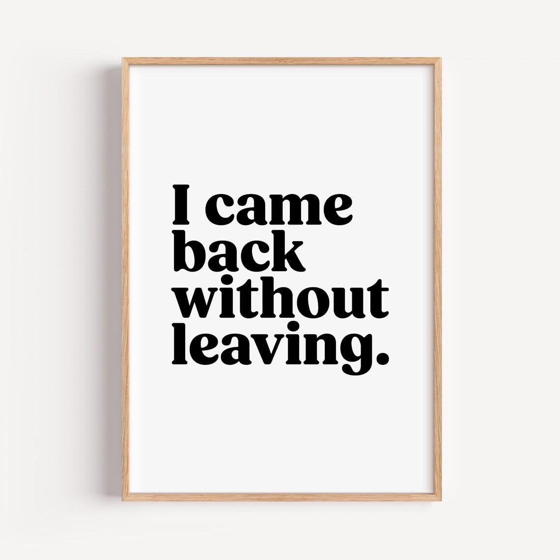 I Came Back Without Leaving Funny Sarcastic Quote Typography Poster