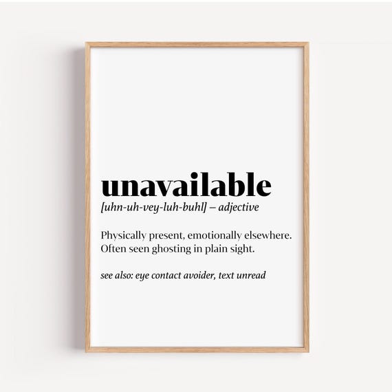 Unavailable Definition Print Sarcastic Introvert Humor