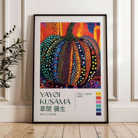 Yayoi Kusama Dotted Pumpkin Tokyo Japan 1984 Pop Art Style Poster
