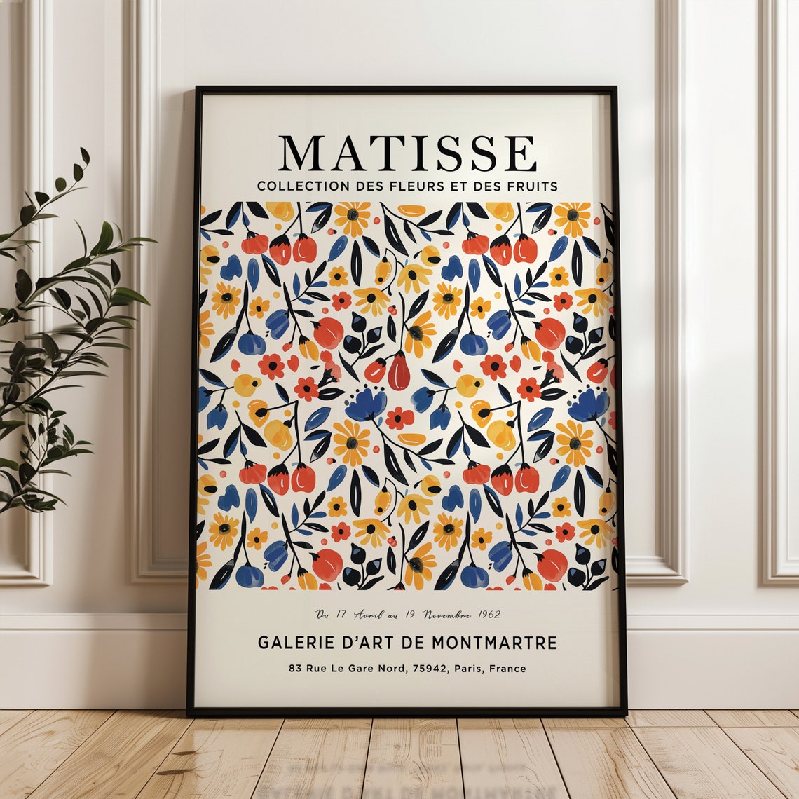 Matisse Fruit and Flower Exhibition Poster Montmartre Paris 1962