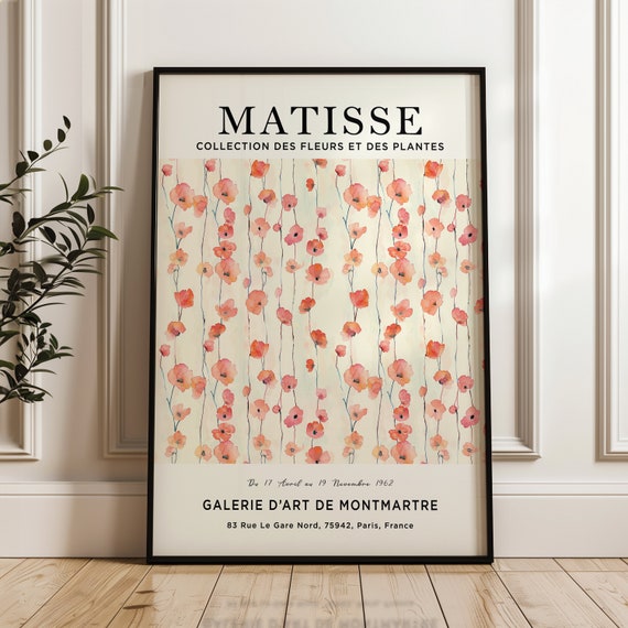 Henri Matisse Floral Print Exhibition Poster Wall Art Colourful Vintage Fine Living Room Decor Watercolour Mid Century Modern