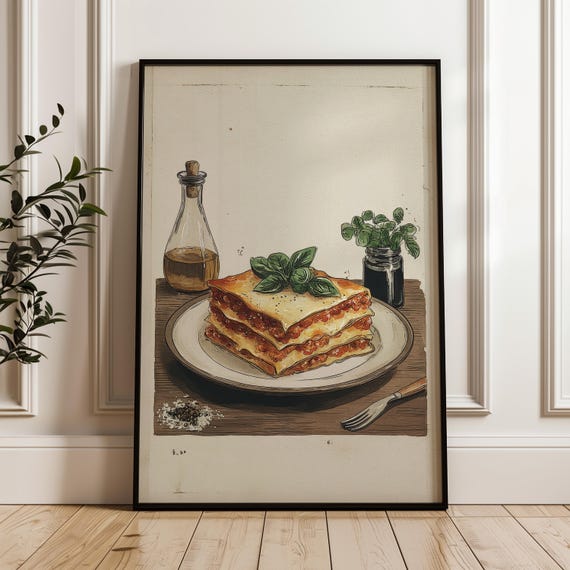 Food Art Poster Handdrawn Sandwich Illustration On Matte Paper