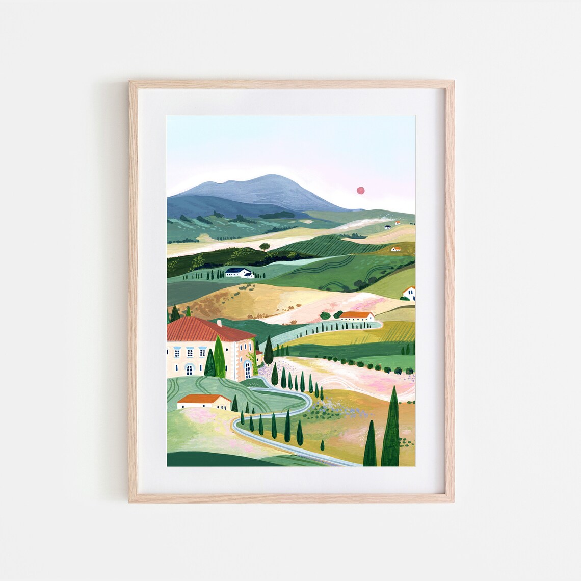 Tuscany Val Dorcia Travel Poster, Italy Wall Art