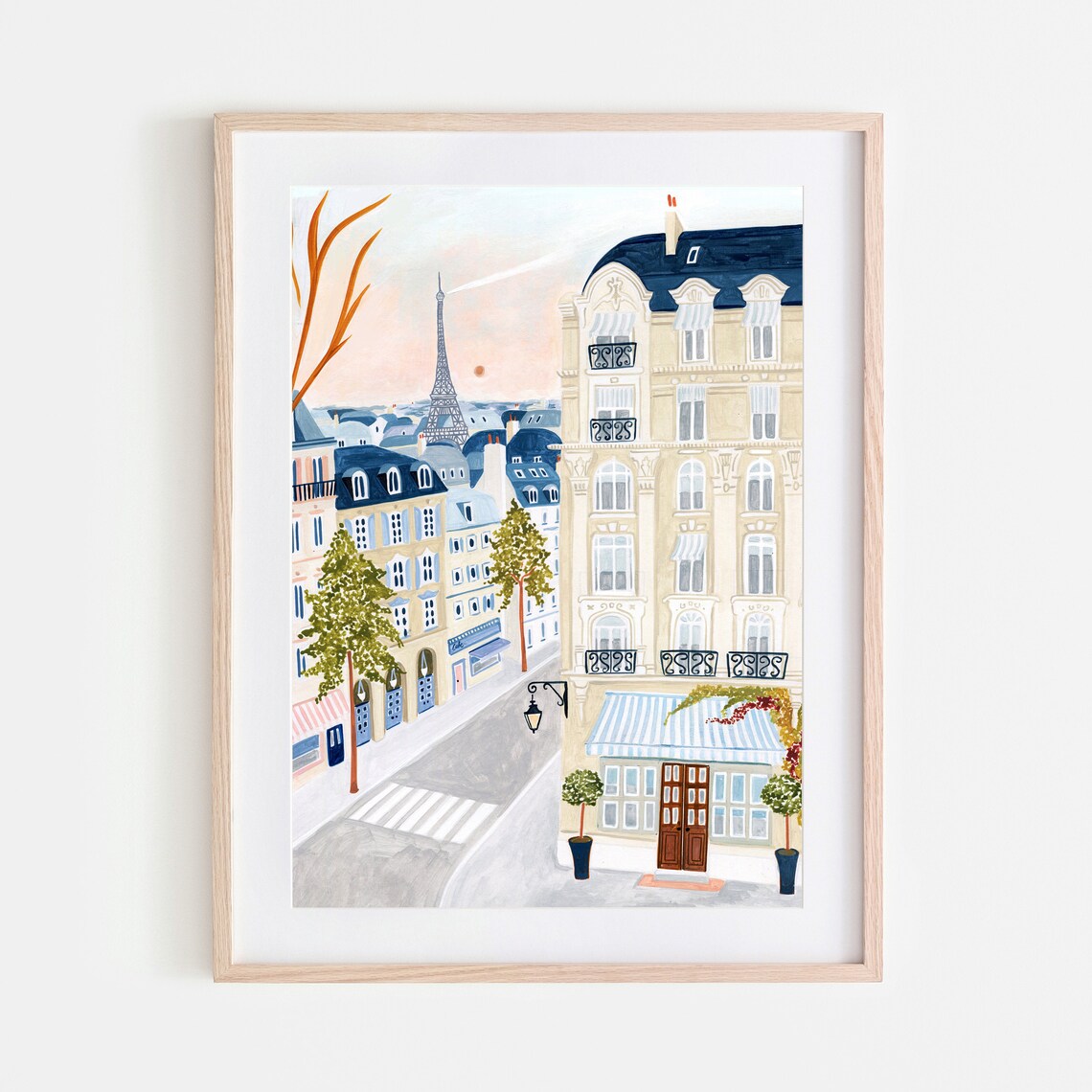 Paris Eiffel Tower Travel Poster, Parisian Decor
