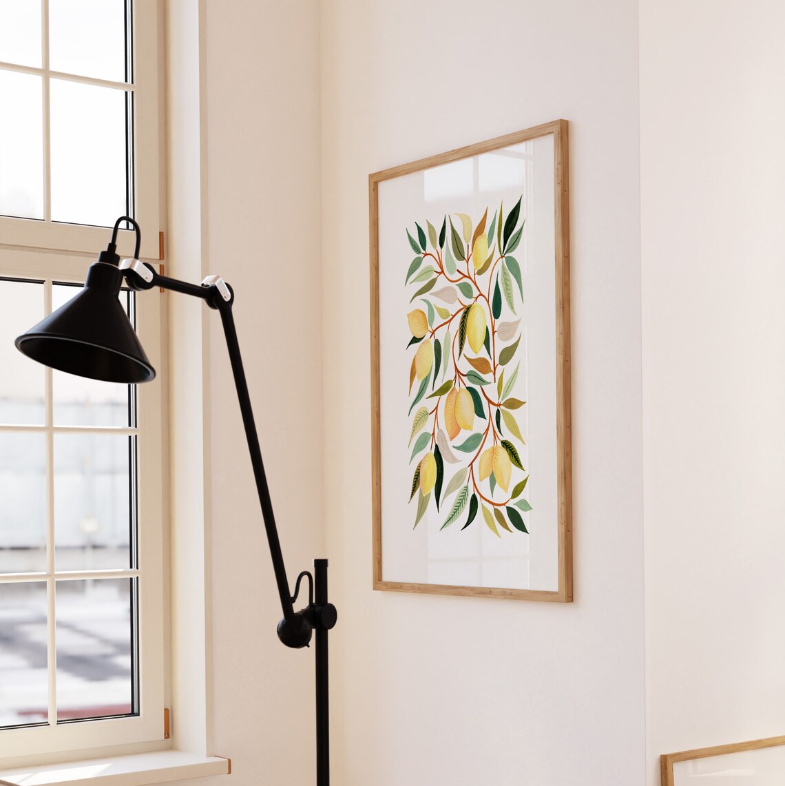 Lemon Blooms Botanical Art Print, Farmhouse Kitchen - Image 3