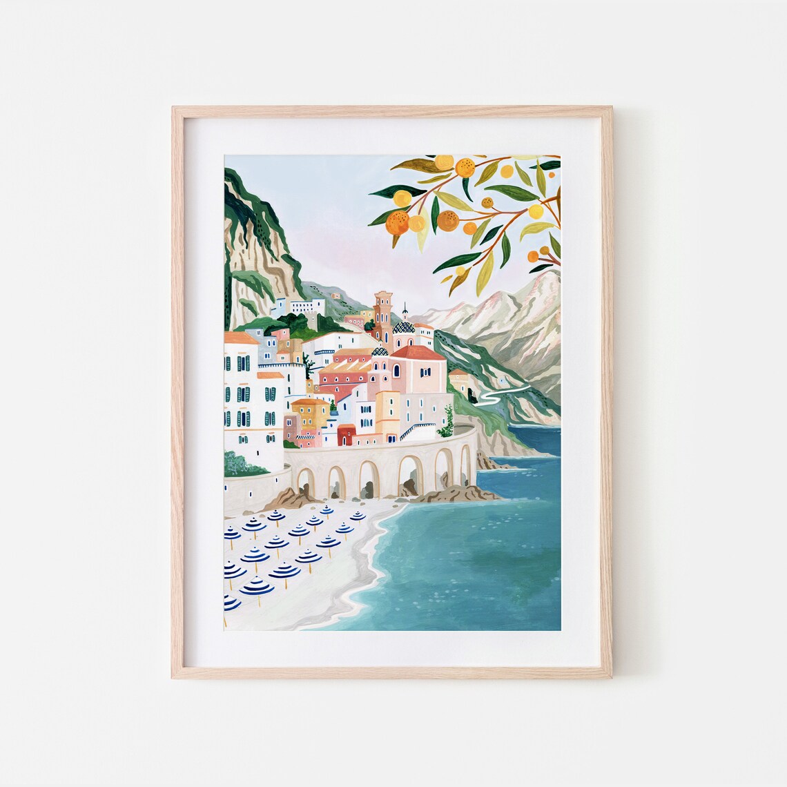 Atrani Amalfi Coast Travel Poster, Italy Print