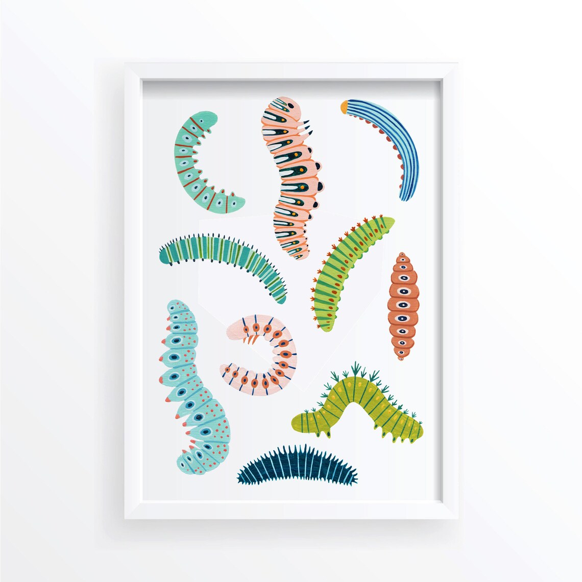 Caterpillar Nursery Bug Art Print, Woodland Decor - Image 3