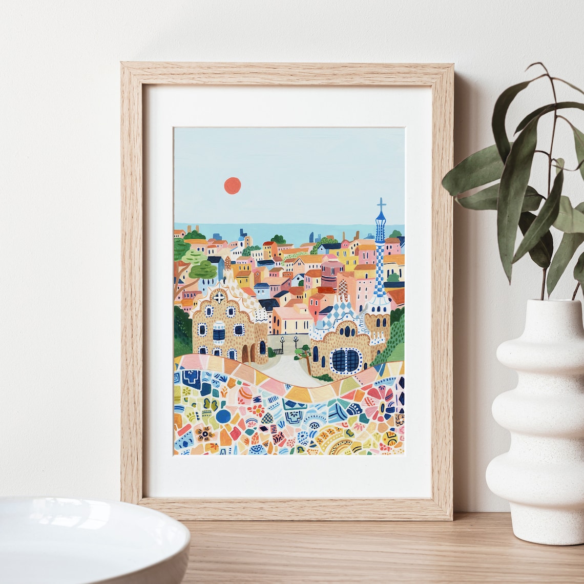 Barcelona Travel Print, Park Guell Europe Travel Poster - Image 4