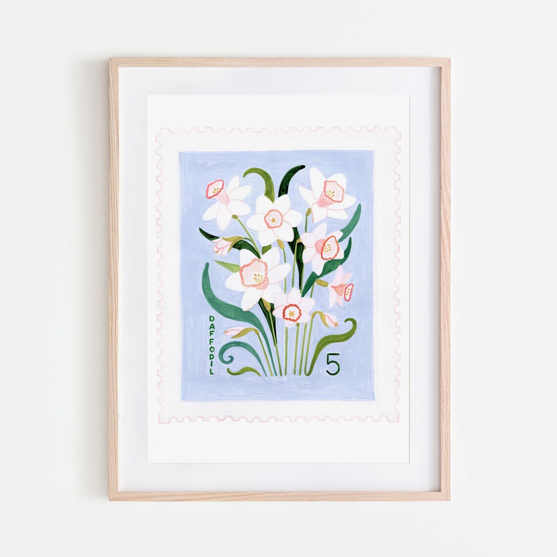 Daffodil Botanical Vintage Floral Art Print