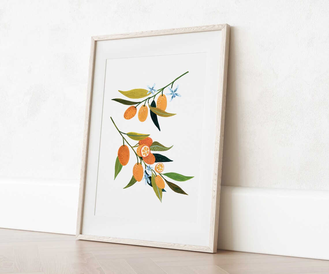 Kumquat Kitchen Decor, Fruit Illustration Art Print - Image 4
