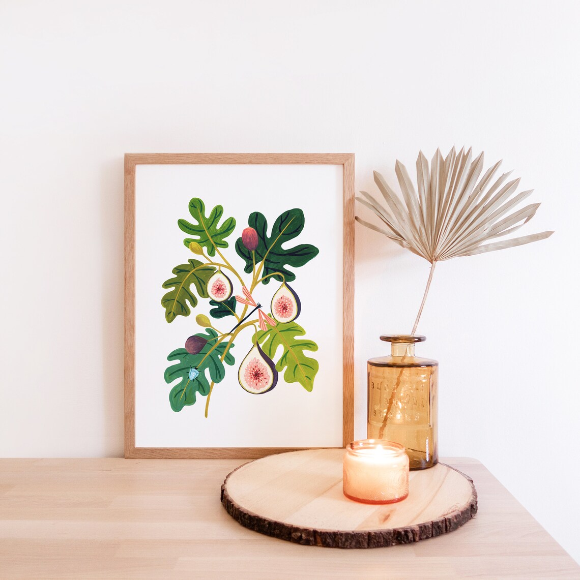 Fig Print Kitchen Decor, Botanical Food Poster