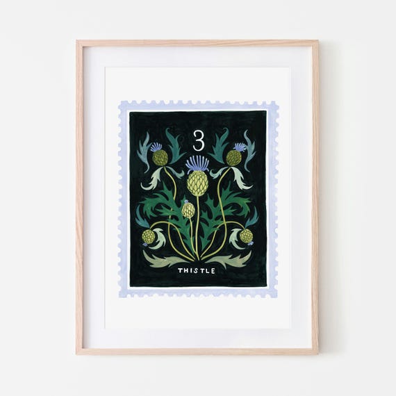 Thistle Botanical Vintage Floral Art Print