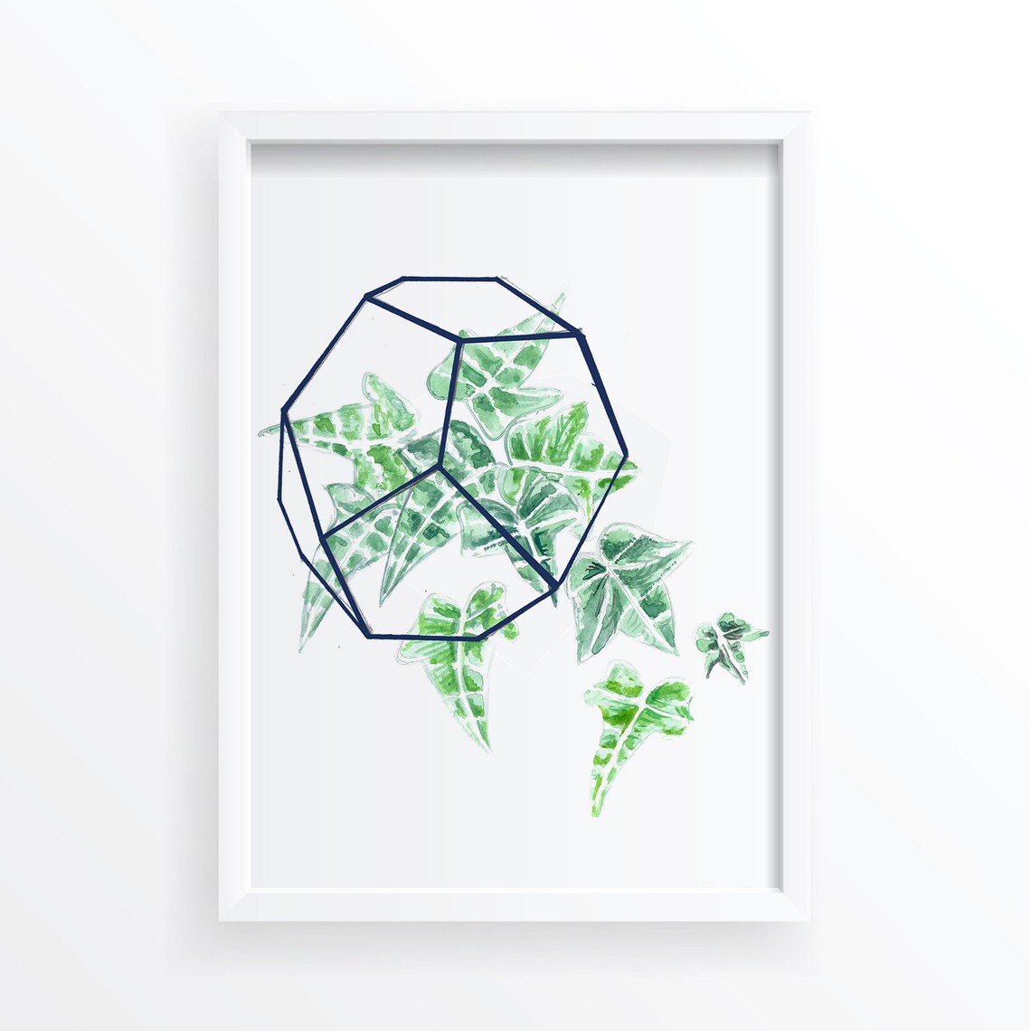 Terrarium Botanical Print, Poison Ivy Watercolor Art Print
