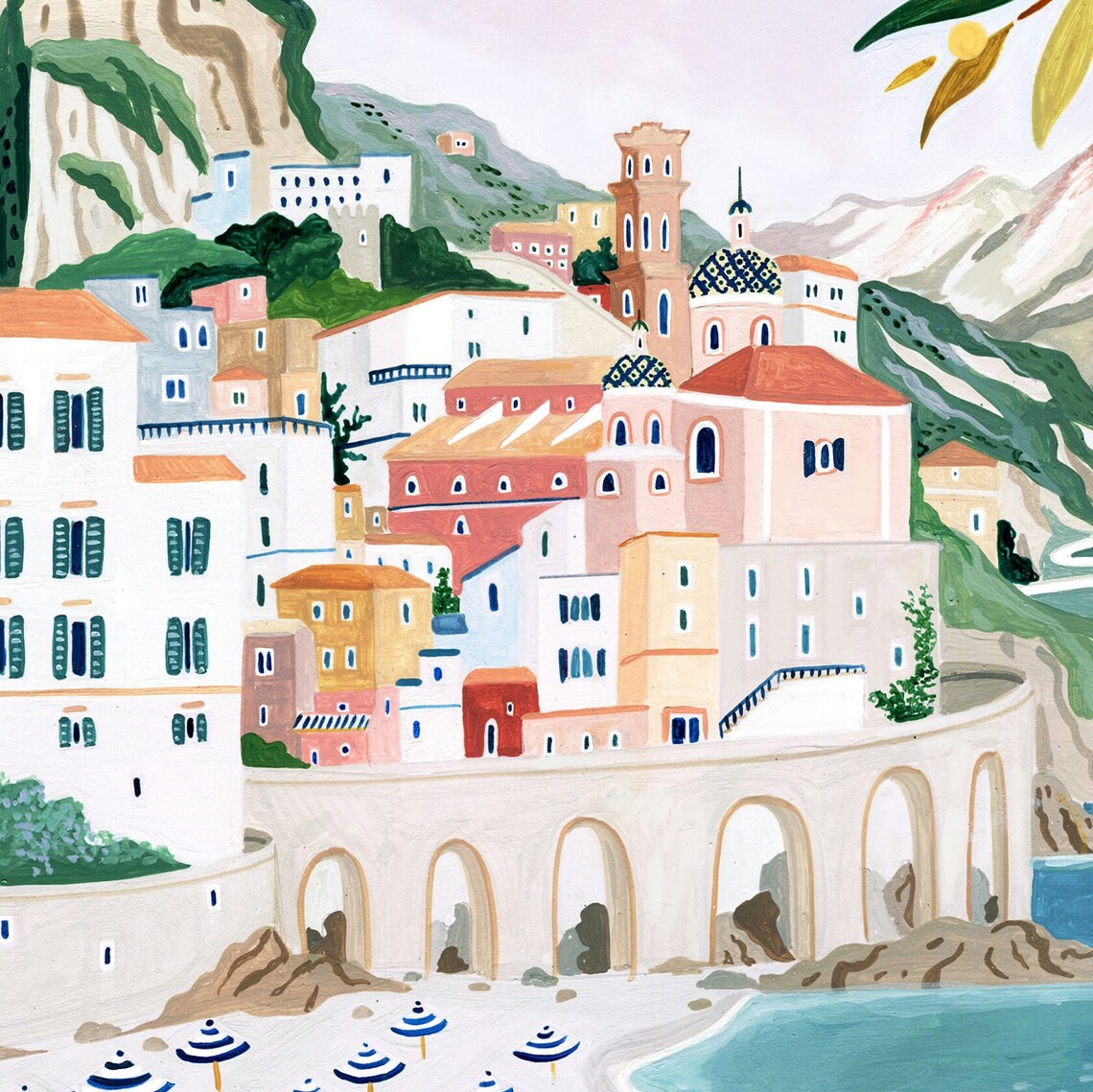 Atrani Amalfi Coast Travel Poster, Italy Print - Image 2