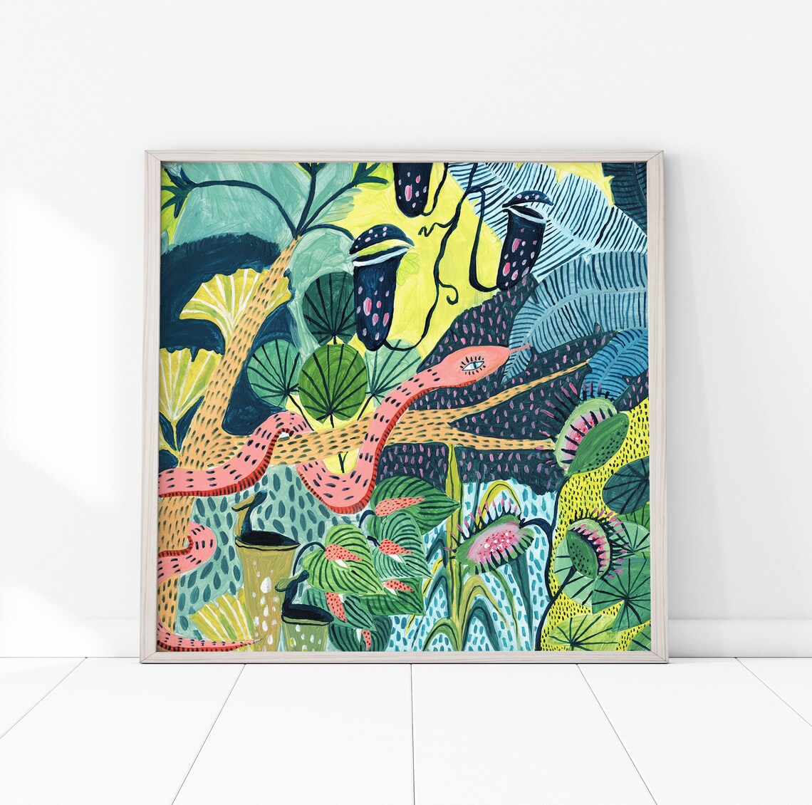 Snake Botanical Illustration, Tropical Jungle Art Print - Image 3