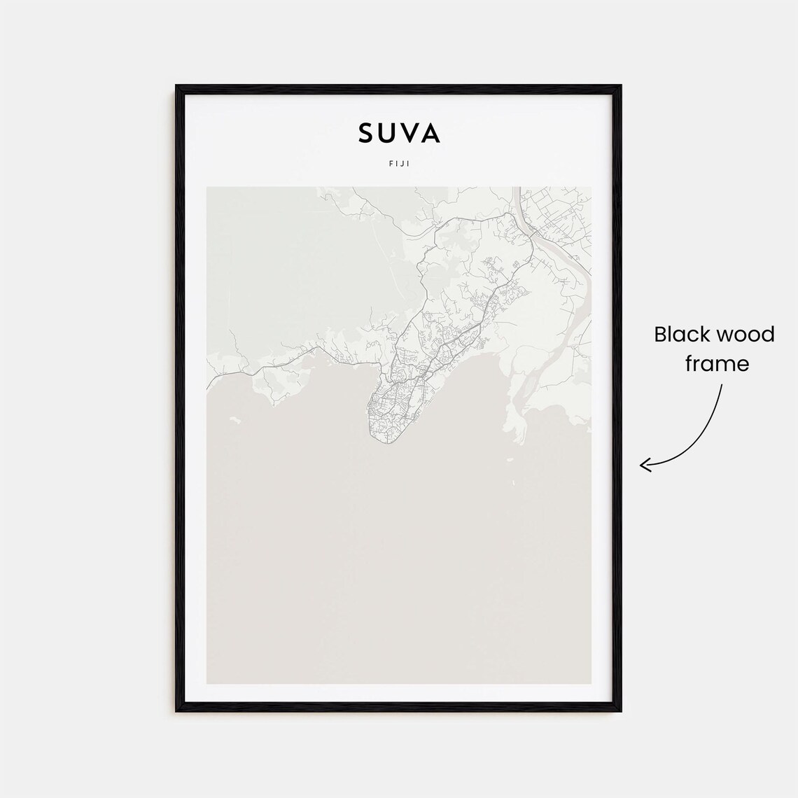 Suva Fiji Minimalist City Street Map Coastal Travel Art Poster - Image 3