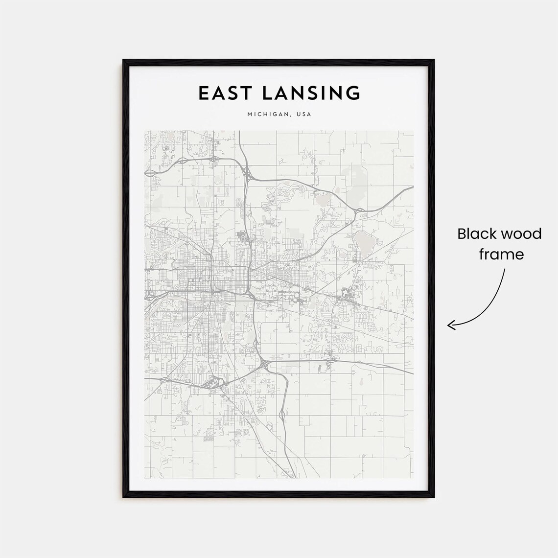 East Lansing Personalized Map Art Print, Michigan - Image 3
