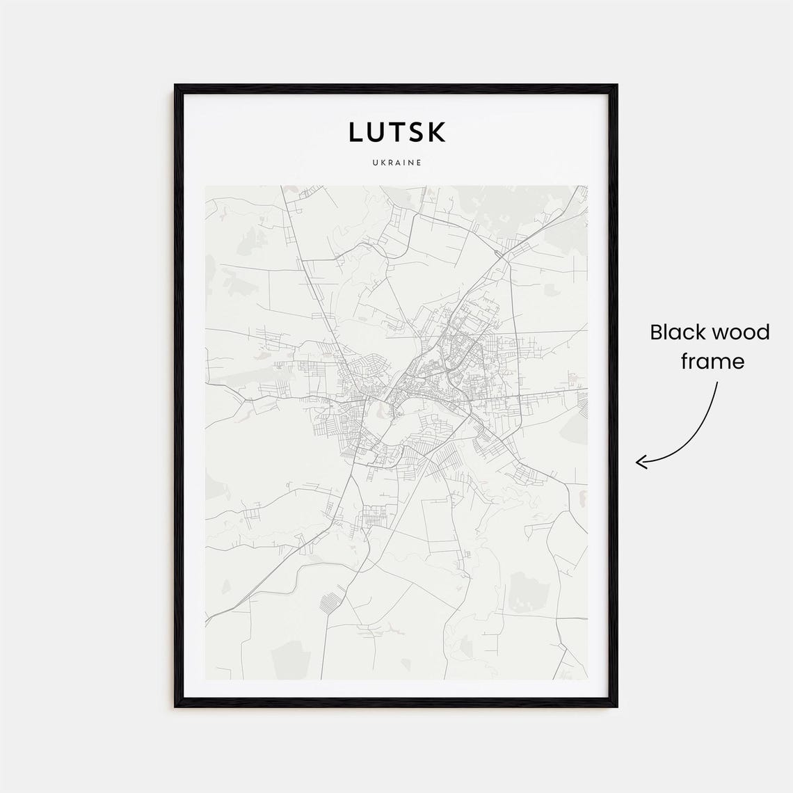 Lutsk Ukraine Minimalist Street Map Poster For Modern Travel Decor - Image 3