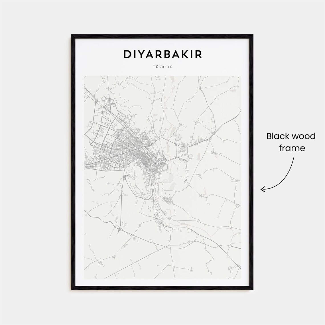 Diyarbakir Turkiye Modern Minimalist City Street Map Travel Poster - Image 3