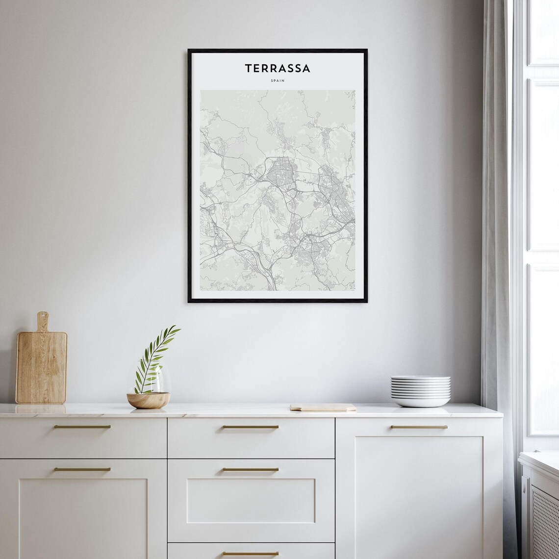 Terrassa Spain Modern Minimalist City Street Map Travel Art Poster - Image 2