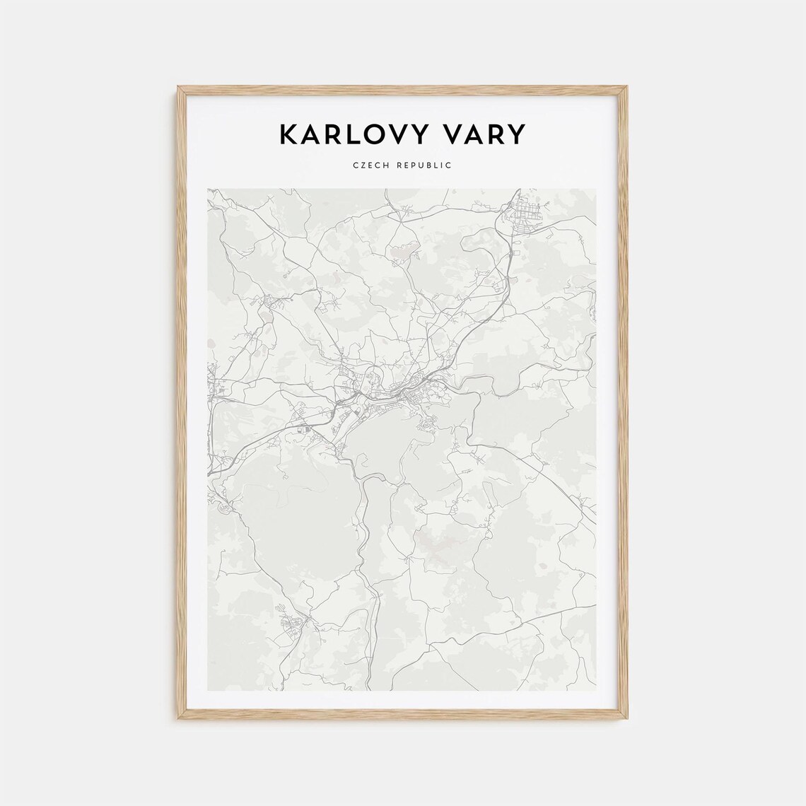 Karlovy Vary Czech Republic Minimalist Street Map Line Art Poster
