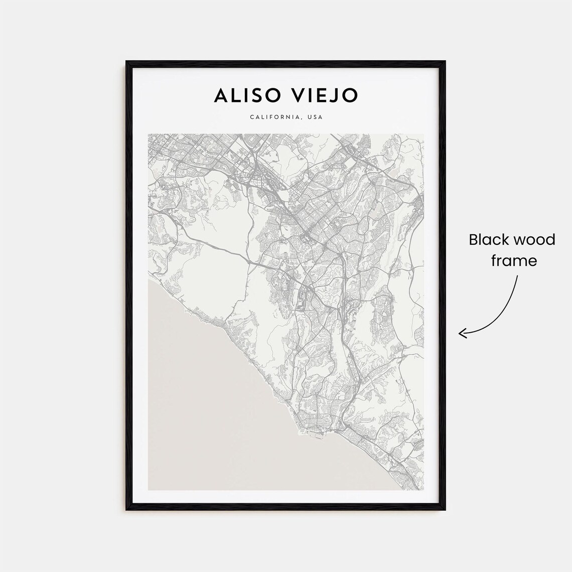 Aliso Viejo California USA Minimalist Street Map Line Art Poster - Image 3