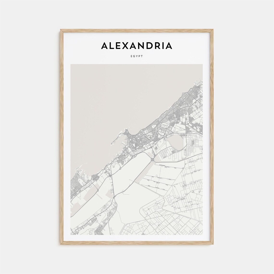 Alexandria Egypt Minimalist Coastal City Street Map Travel Poster