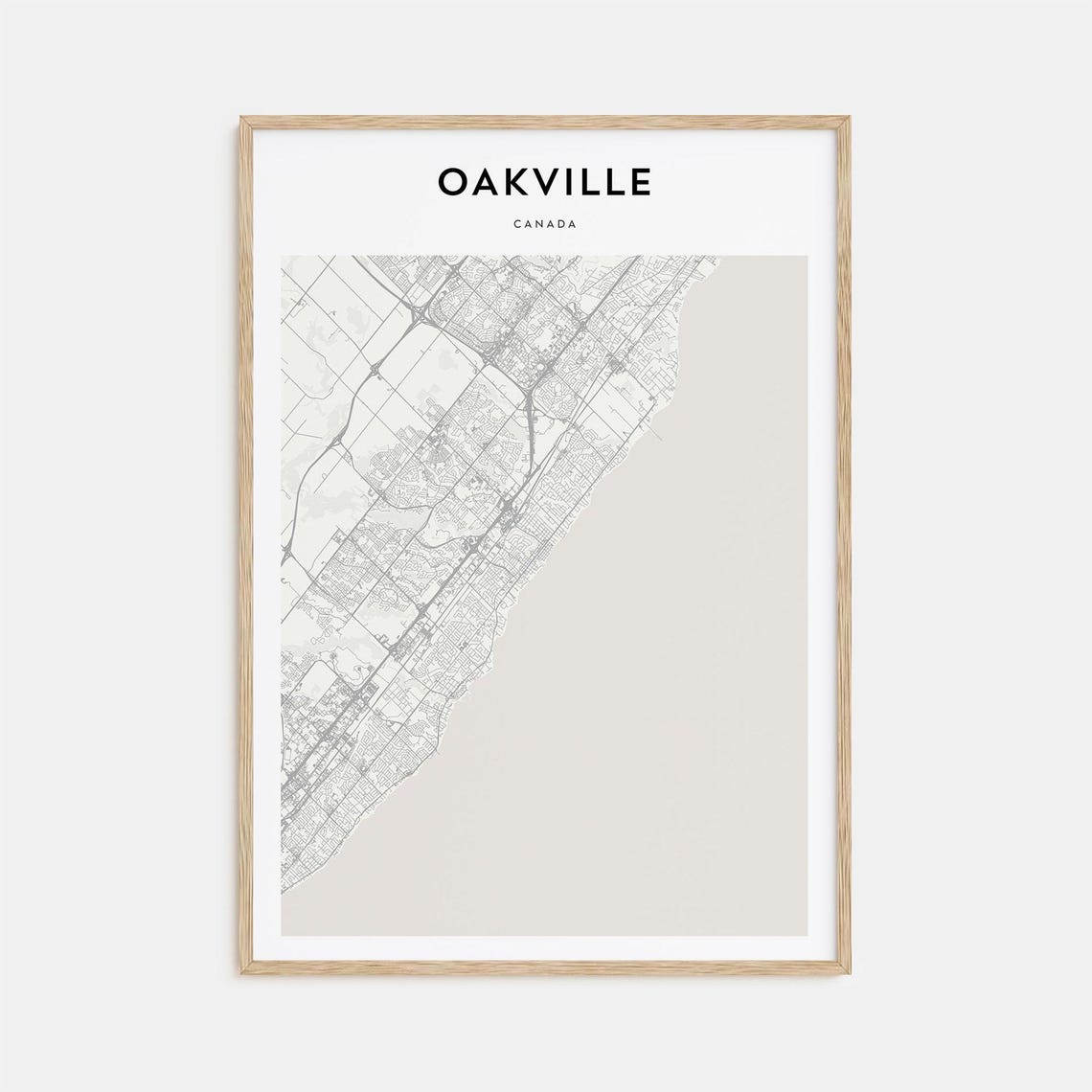 Oakville Canada Minimalist Black and White City Map Art Poster