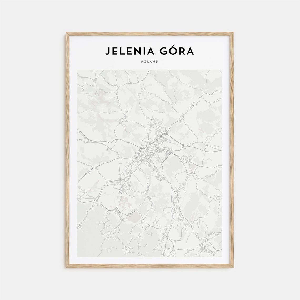Jelenia Gora Poland Minimalist City Street Line Art Map Poster