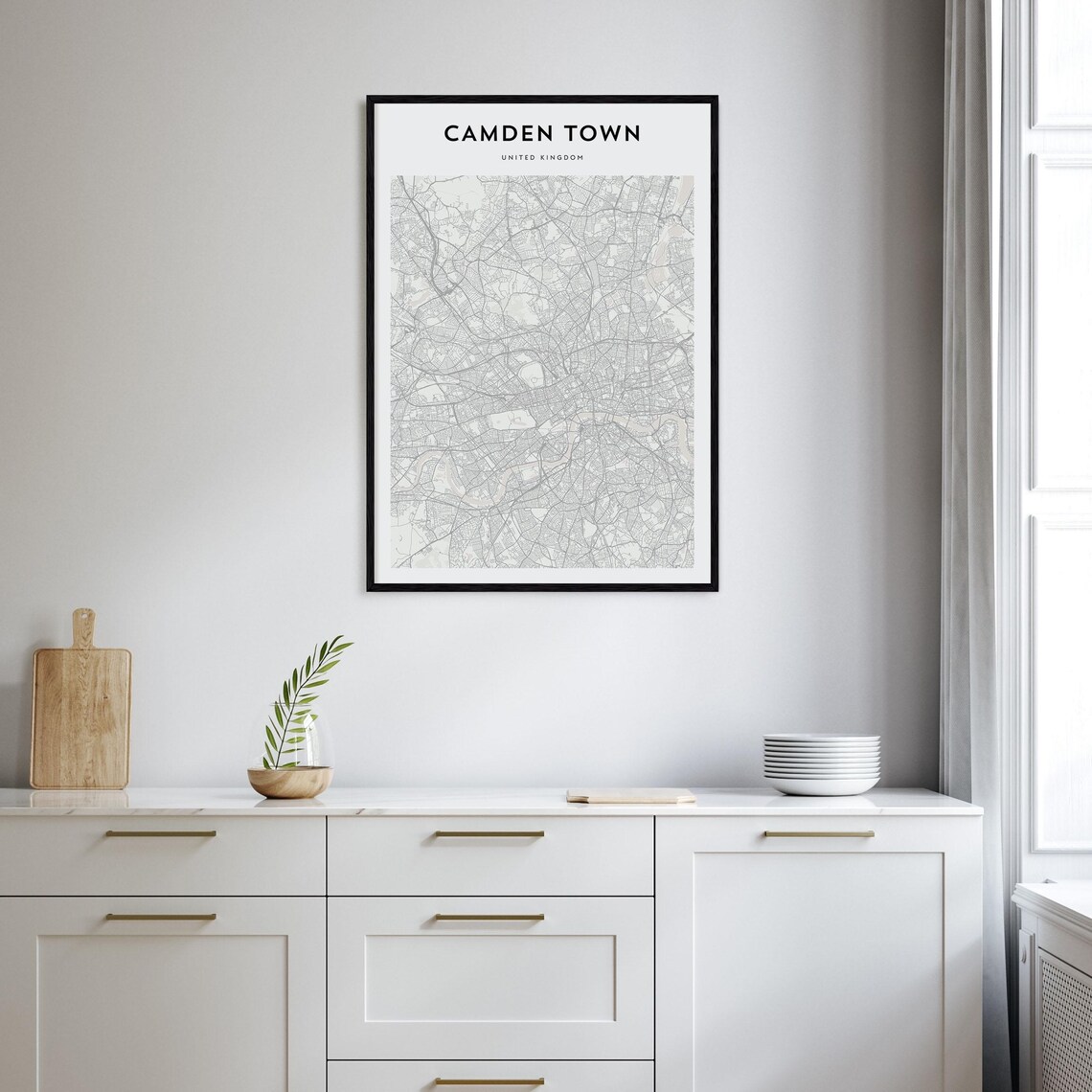 Camden Town London Minimalist Neighborhood Street Map Wall Art - Image 2