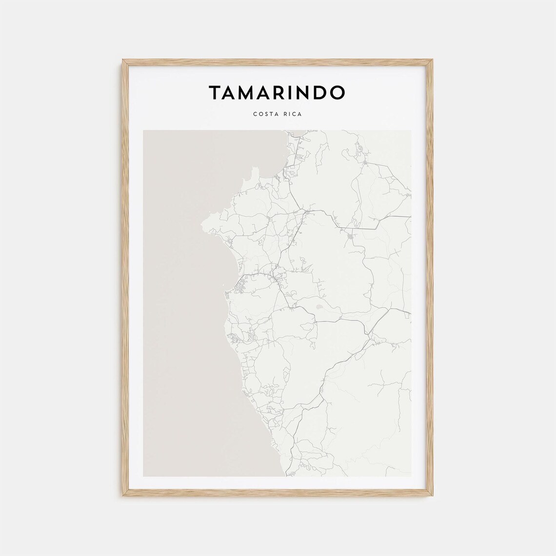 Tamarindo Costa Rica City Street Map Scandinavian Minimalist Poster