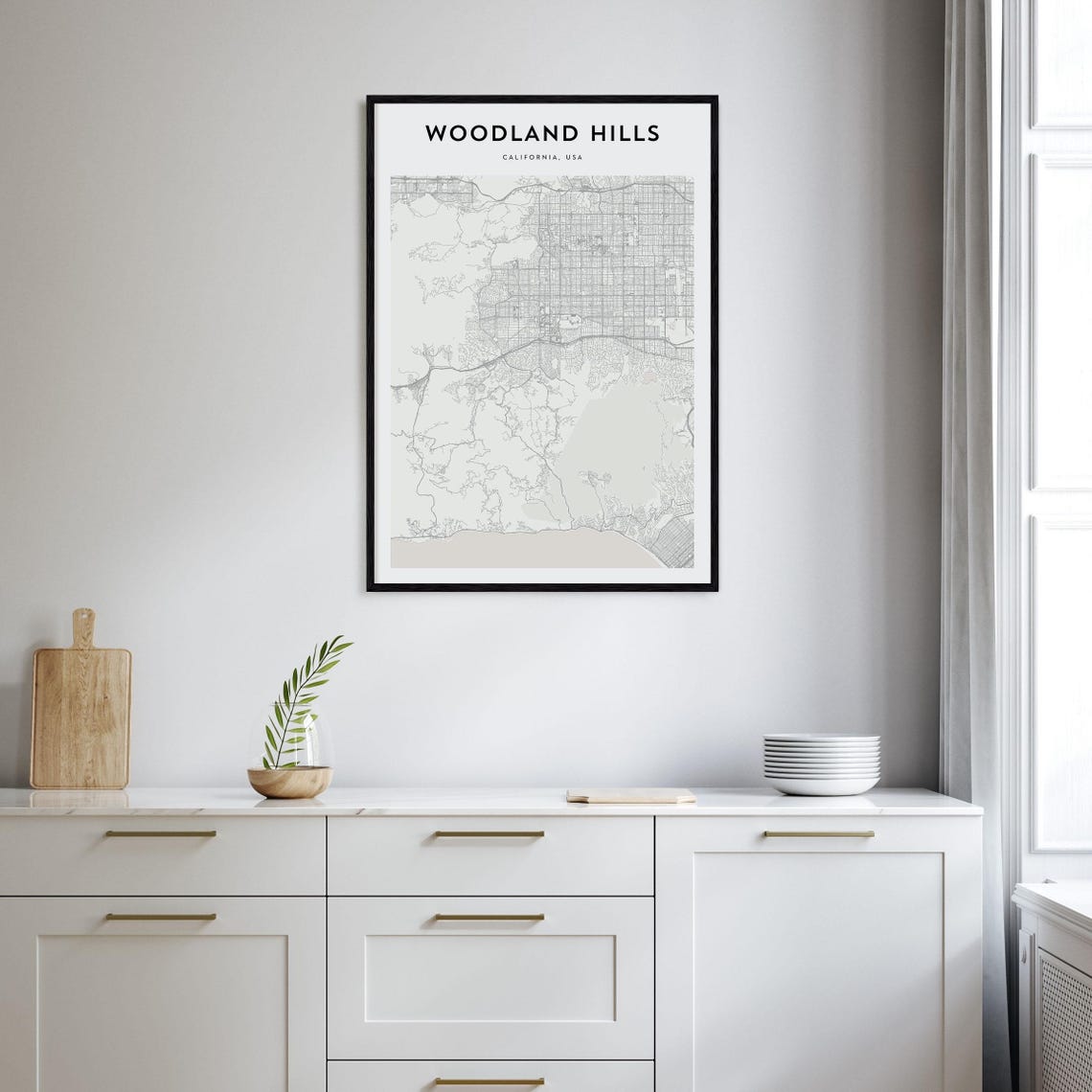 Woodland Hills Map Poster Woodland Hills Map Print Woodland Hills Personalized Map Art Woodland Hills Wall Art California Usa - Image 2