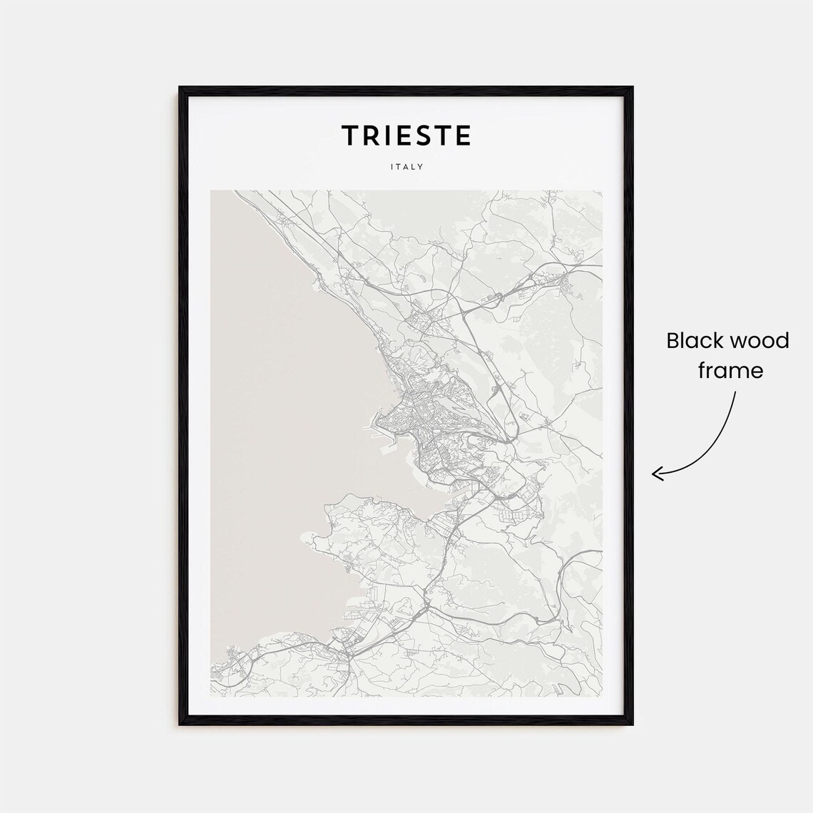 Trieste Italy Modern Minimalist City Street Map Travel Art Poster - Image 3