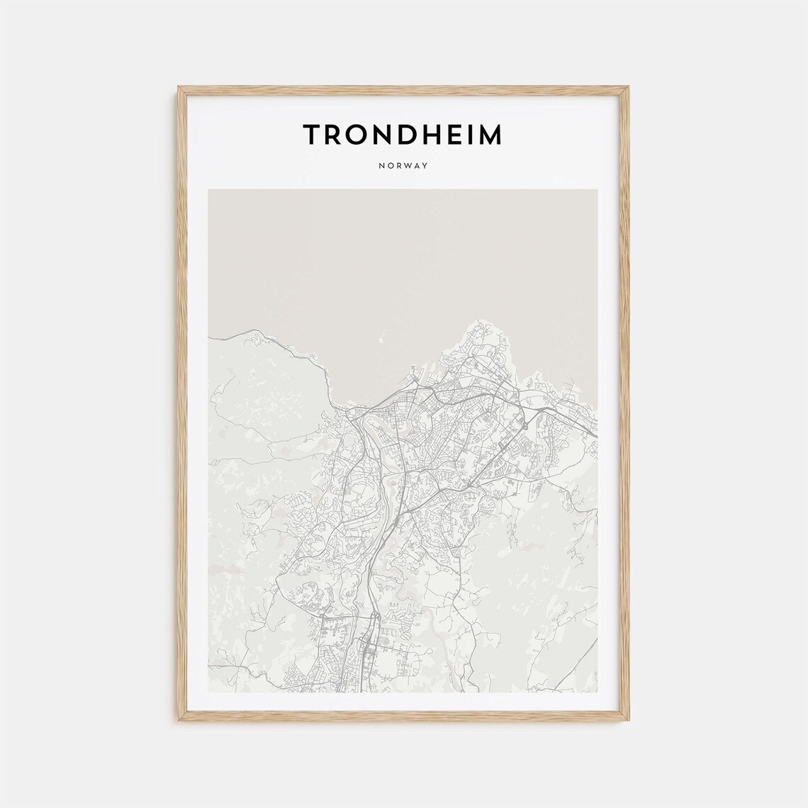 Trondheim Norway Minimalist City Street Map Travel Art Poster