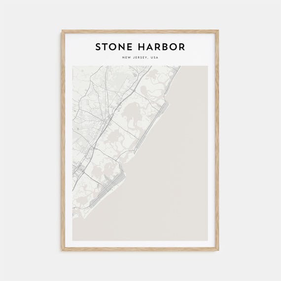 Stone Harbor Map Poster Stone Harbor Map Print Stone Harbor Personalized Map Art Stone Harbor Wall Art New Jersey Usa