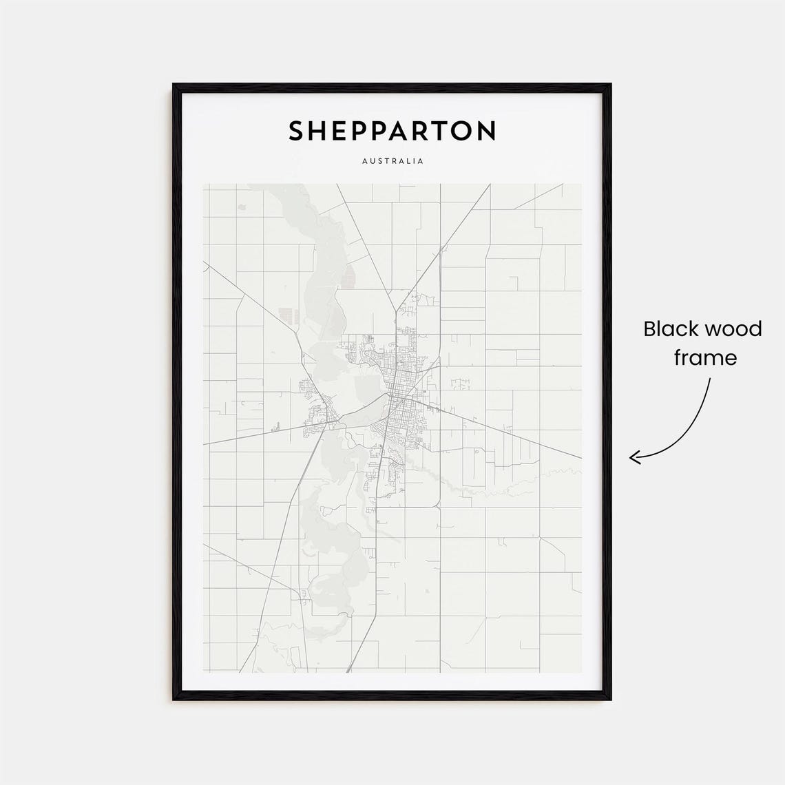 Shepparton Australia Scandinavian Minimalist City Map Travel Poster - Image 3