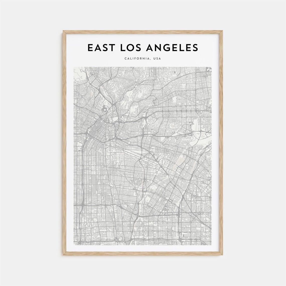 East Los Angeles Map Poster East Los Angeles Map Print East Los Angeles Personalized Map Art East Los Angeles Wall Art California Usa