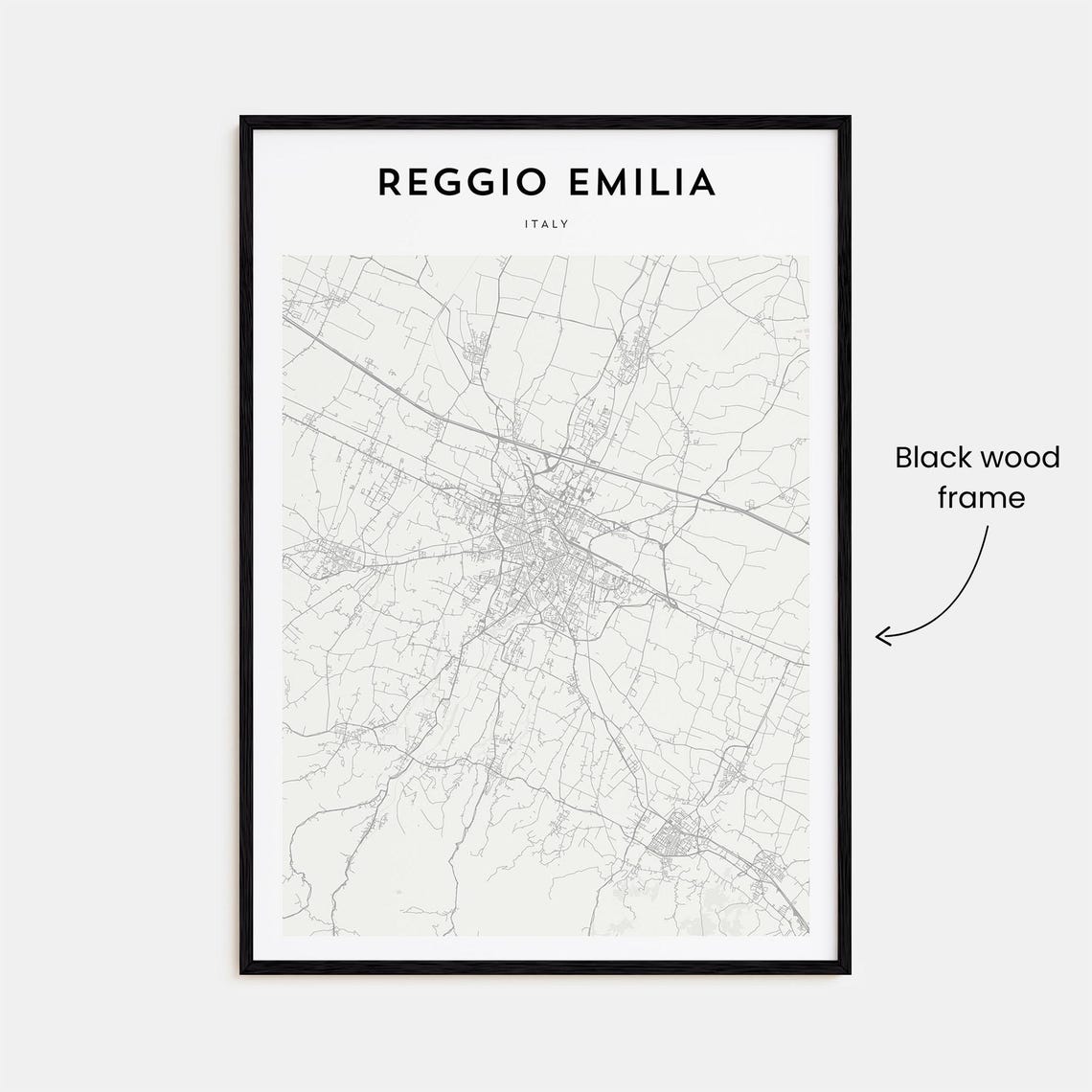 Reggio Emilia Italy Modern Minimalist City Map Line Art Poster - Image 3
